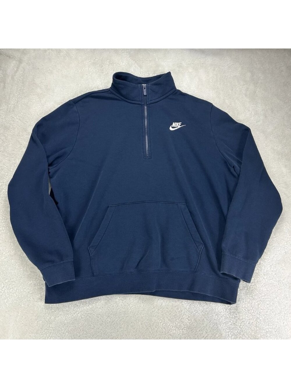 Nike Sweatshirt Mens XL Sportswear Club Brushed-Back 1/2 Zip Pullover Blue READ‎